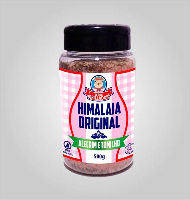 Frasco de Sal Rosa do Himalaia com Alecrim e Tomilho Señor Grillador 500g
