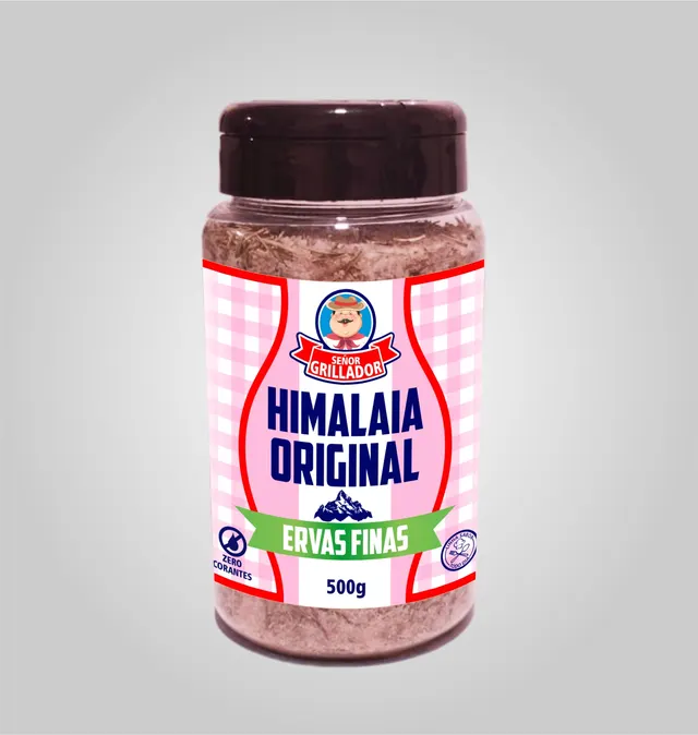 Frasco de Sal Rosa do Himalaia com Ervas Finas Señor Grillador 500g