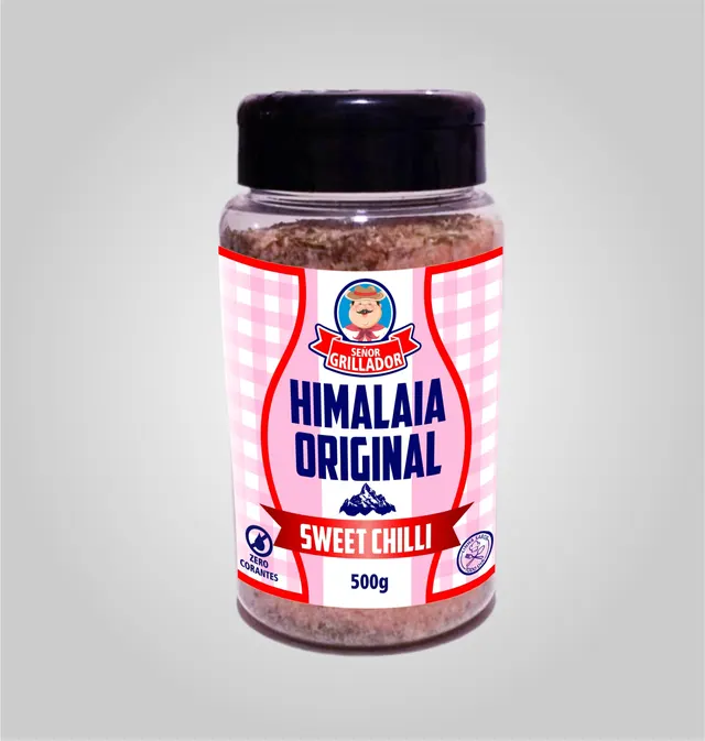 Frasco de Sal Rosa do Himalaia Sweet Chilli Señor Grillador 500g