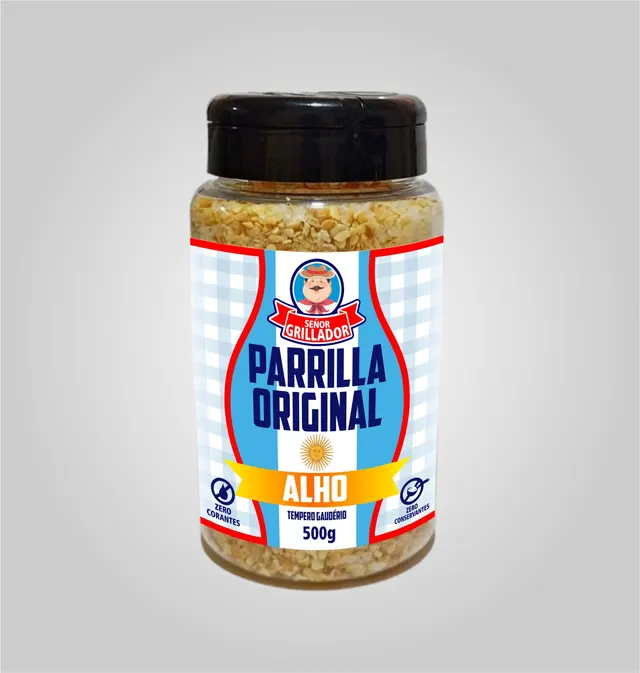 Frasco de Sal de Parrilla com Alho Señor Grillador 500g