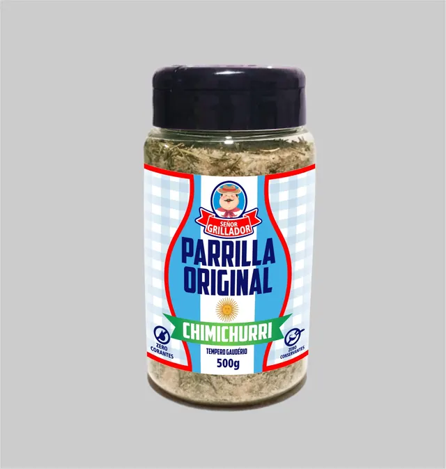 Frasco de Sal de Parrilla com Chimichurri Señor Grillador 500g