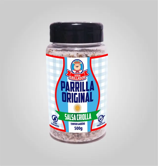 Frasco de Sal de Parrilla com Salsa Criolla Señor Grillador 500g